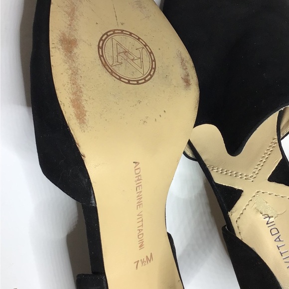 Adrienne Vittadini Nicolo Black Suede 4" D'Orsay Dress Heels - 7.5M - Picture 10 of 12